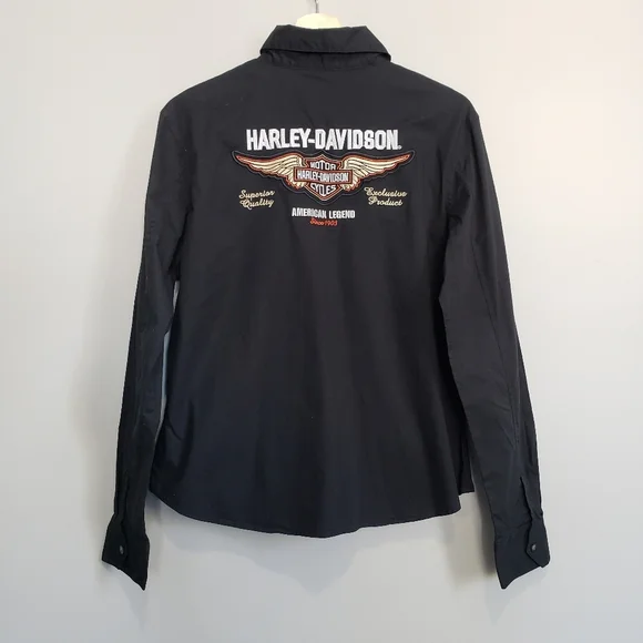 Harley Davidson Fitted Long Sleeve Button Up Top - Picture 4 of 11